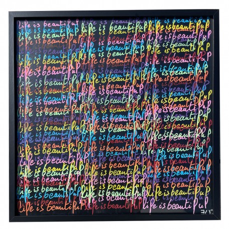 Tableau Life is Beautiful avec cadre