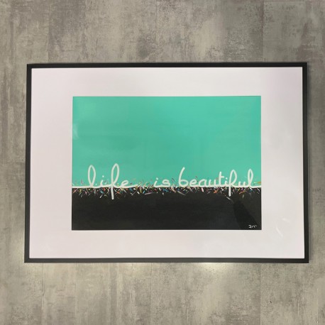 Tableau Life is Beautiful série Horizon avec cadre