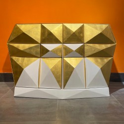 Commode dorée à la feuille d'or by GZS