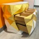Commode dorée à la feuille d'or by GZS